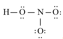 Công thức Lewis của HNO3 (Nitric acid) theo chương trình mới (ảnh 1)