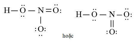 Công thức Lewis của HNO3 (Nitric acid) theo chương trình mới (ảnh 1)