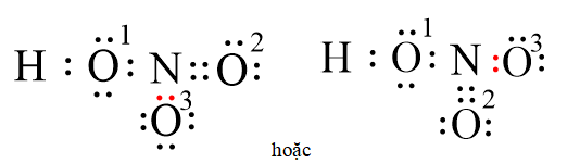 Công thức Lewis của HNO3 (Nitric acid) theo chương trình mới (ảnh 1)