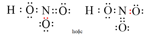 Công thức Lewis của HNO3 (Nitric acid) theo chương trình mới (ảnh 1)