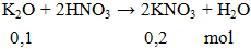 K2O + 2HNO3 → 2KNO3 + H2O | Cân bằng phương trình hóa học