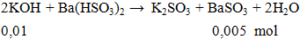 2KOH + Ba(HSO3)2 →  K2SO3 + BaSO3 + 2H2O | Cân bằng phương trình hóa học