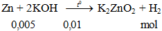Zn + 2KOH → K2ZnO2 + H2 | Cân bằng phương trình hóa học