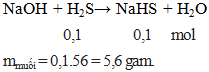 NaOH + H2S → NaHS + H2O | Cân bằng phương trình hóa học