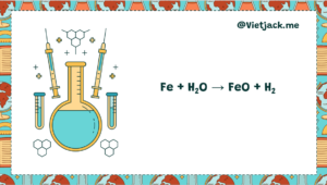 Fe + H2O → FeO + H2 ↑ | Fe ra FeO (ảnh 1)