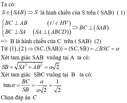 Cách tính góc giữa đường thẳng và mặt phẳng cực hay - Toán lớp 11