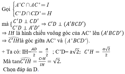 Cách tính góc giữa đường thẳng và mặt phẳng cực hay - Toán lớp 11