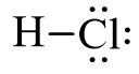 Công thức Lewis của HCl ( hydrogen chloride) theo chương trình mới (ảnh 1)