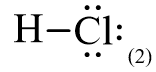 Công thức Lewis của HCl ( hydrogen chloride) theo chương trình mới (ảnh 1)